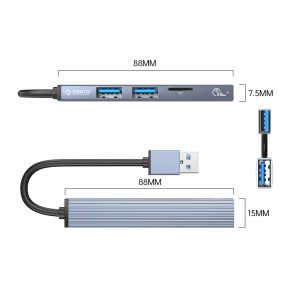 هاب 4 پورت USB3.0 اوریکو مدل AH-A12F