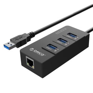 هاب 3 پورت USB 3.0 اوریکو مدل HR01-U3 همراه با پورت شبکه