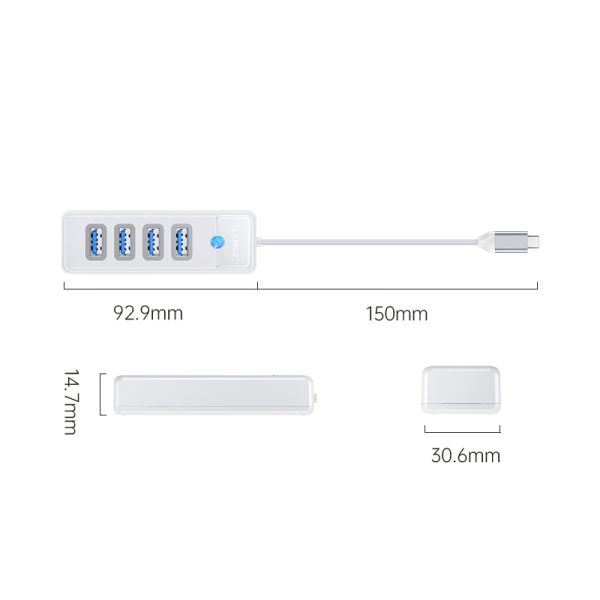 هاب 4 پورت USB 3.0 اوریکو مدل PW4U-C3