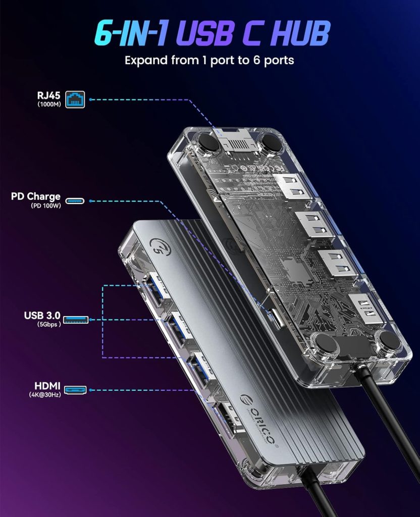 داک استیشن 6 پورت اوریکو مدل WB-6RJ-V1