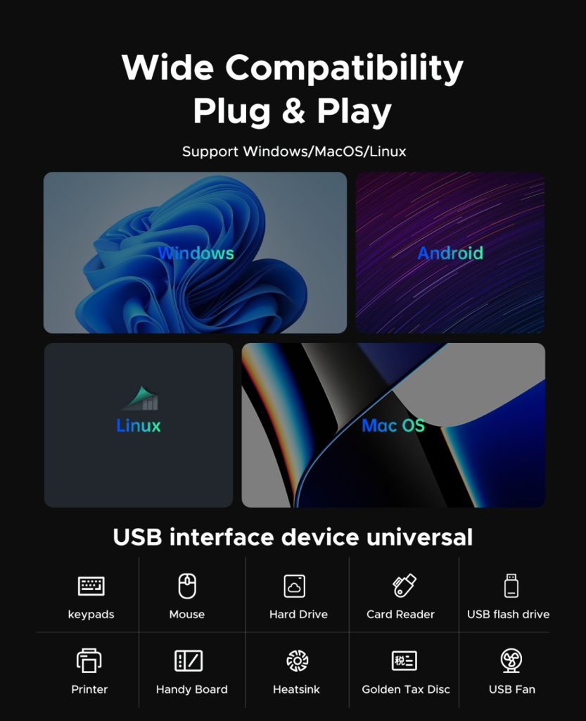 هاب 4 پورت USB-C/A اوریکو مدل YSA5-U3
