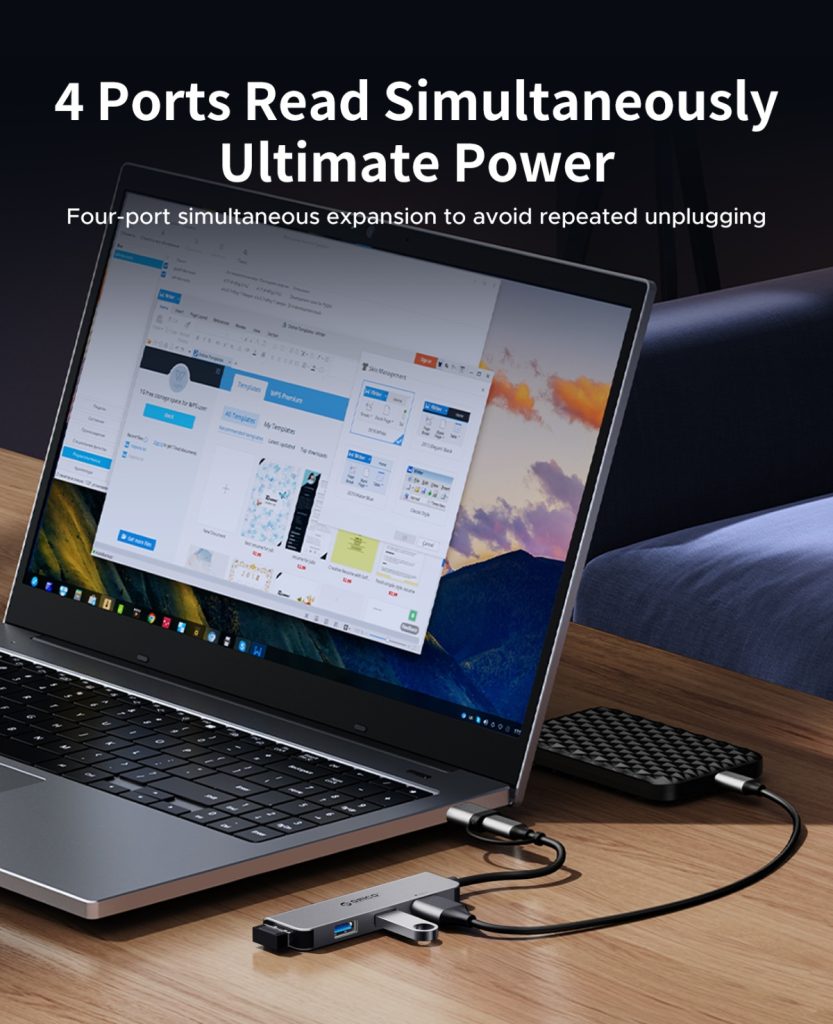 هاب 4 پورت USB-C/A اوریکو مدل YSA5-U3