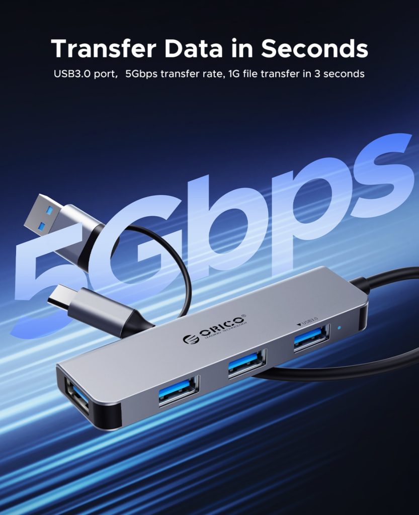 هاب 4 پورت USB-C/A اوریکو مدل YSA5-U3