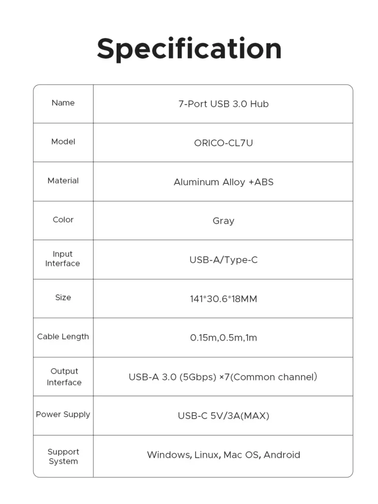 هاب 7 پورت CL7U-U3